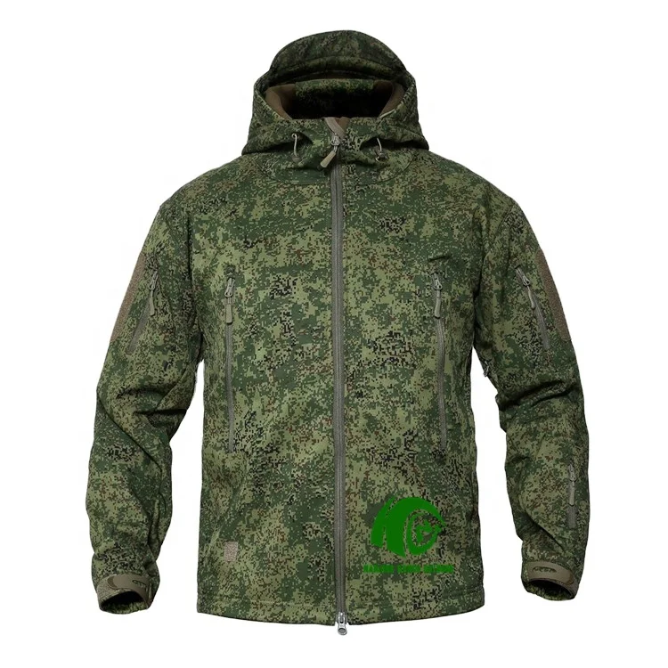 KANGO Factory Make Softshell Jacket for Men Outdoor Softshell Jacket Camouflage Ocp Softshell Jacket Stand Vintage Fleece Woven