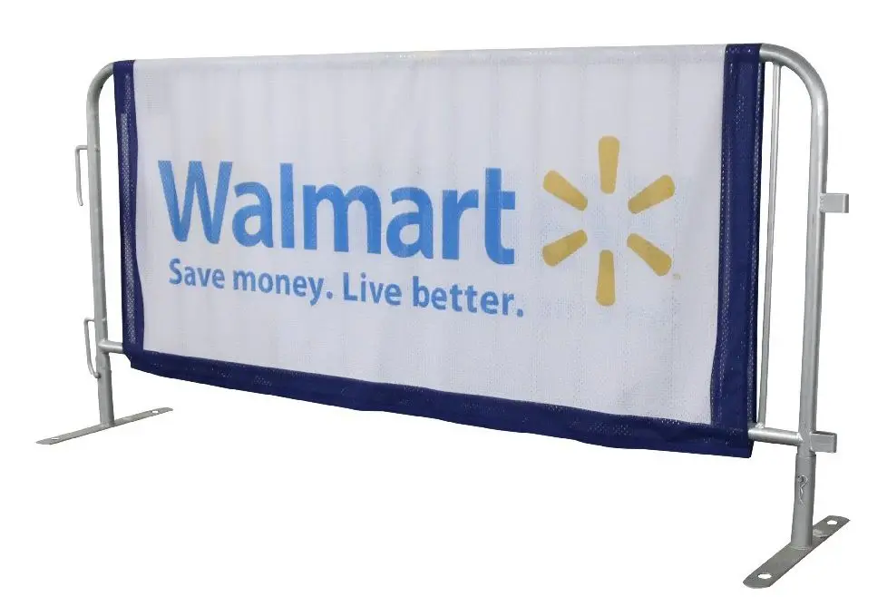 Double Side Print and Mesh Fabric for Crowd Control Barrier Printed Banner Covers Road Safety Barricade Cover