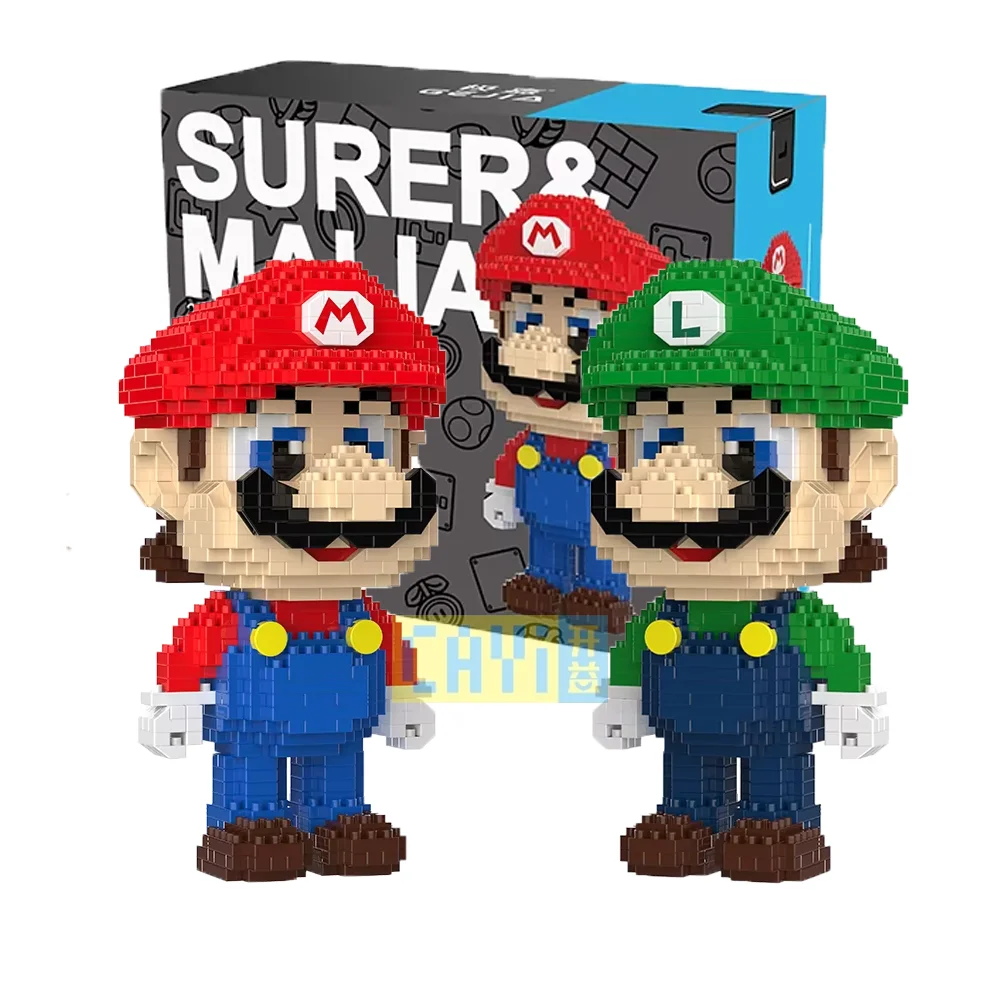 2024 New Super Marioed Game Kids Brick Nano Block Building Blocks Sets MarioBros Toys Game 3D Puzzle Figures Educational Toys