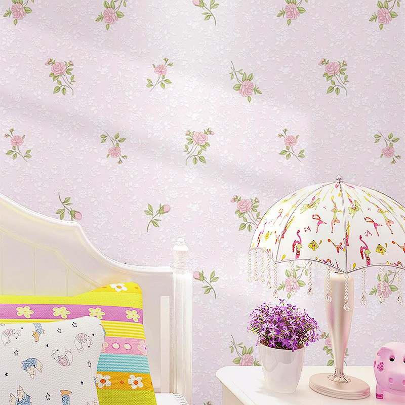 Modern nonwoven wallpaper stripes bedroom living room TV background fabric floral wall non-woven wallpaper