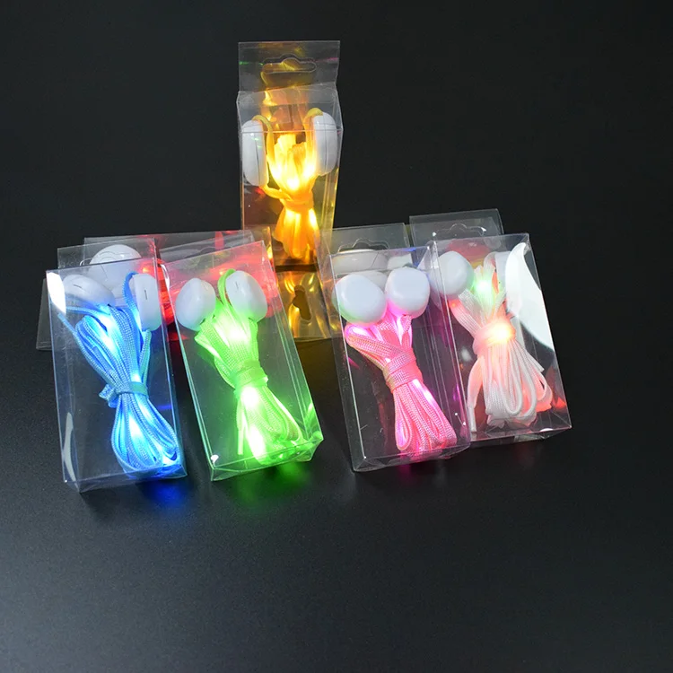 Wholesale Custom Logo Colorful Maker Round Fashion Charm Flashing Luminous Light Shoe Laces Shoestring LED Shoelaces Wedding
