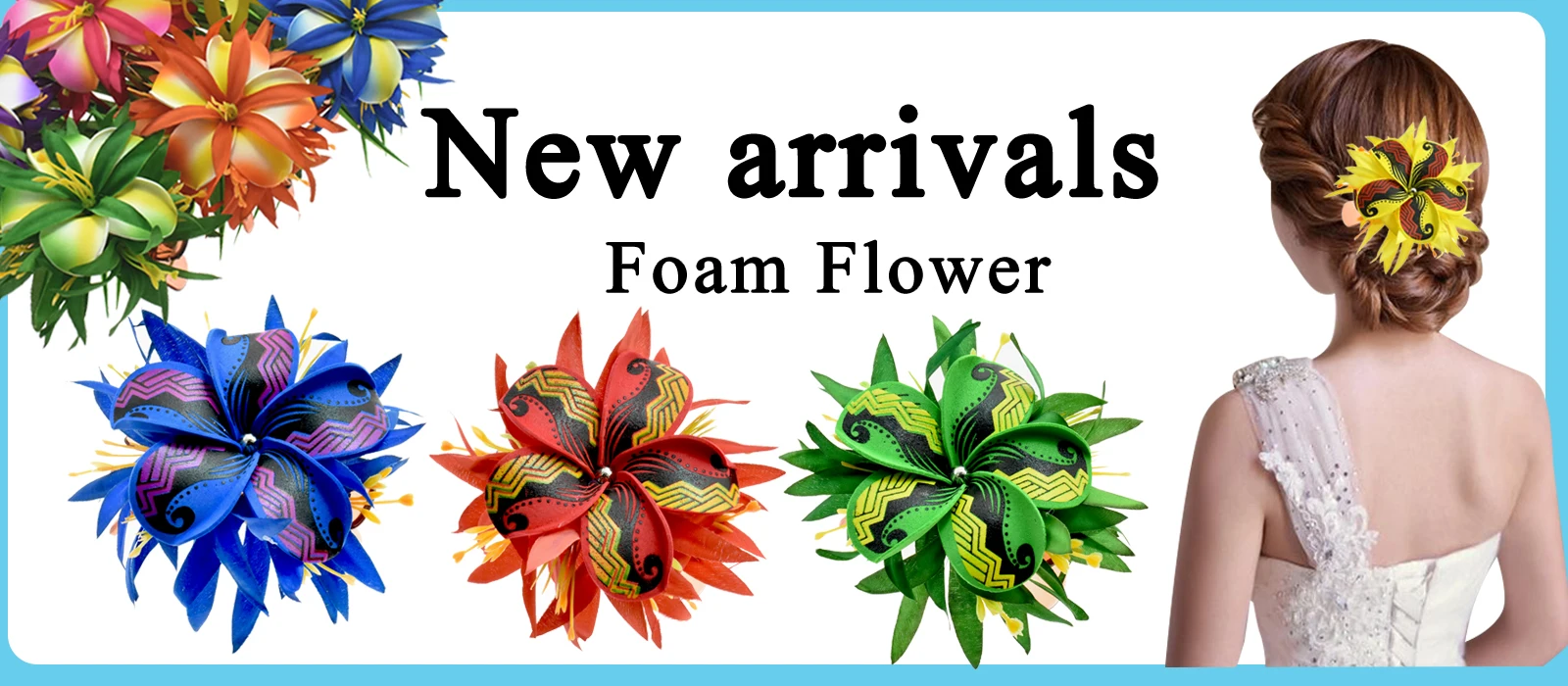 Hot Selling Decorative Foam Flower Beach Holiday Wedding Hair Accessory Tropical Flower Buy