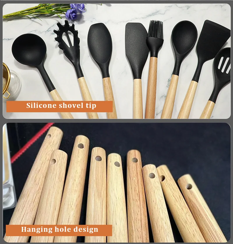 Nonstick 12pcs Cookware Sets Kitchen Utensils Bulk Stocked Silicone