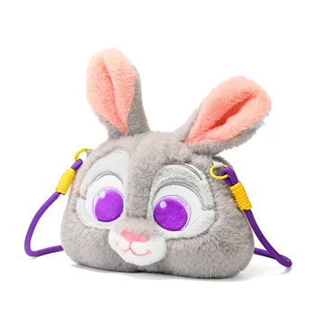Zootopia Cute Judy Nick Crossbody Bag Super Soft Plush Bear Toy PP Cotton Filling Halloween Washed Finish UV Varnished Stress