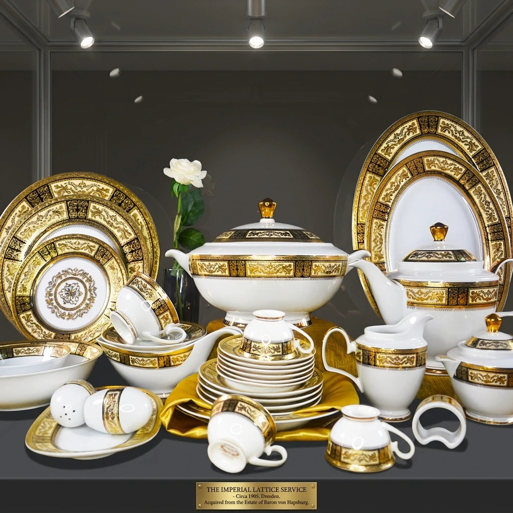 98-teiliges Heißer-verkauf-königliches Porzellan-geschirrset,Luxuriöses Modernes Speiseservice Mit Geprägter Golddekoration Aus Knochenporzellan Für 12 Personen