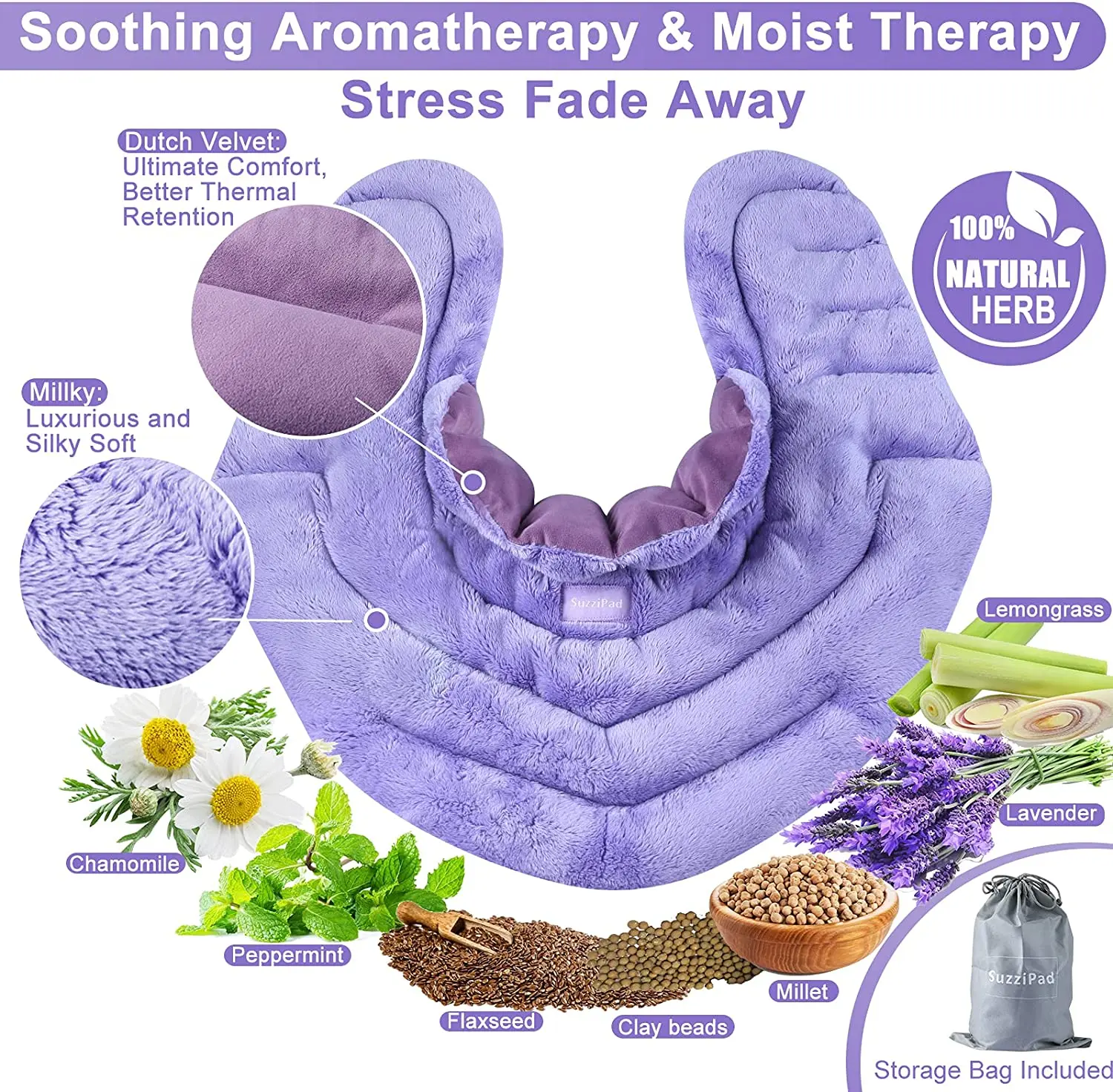 Microwave Heating Pad For Neck & Shoulders Flax Seed Hot Packs For Pain