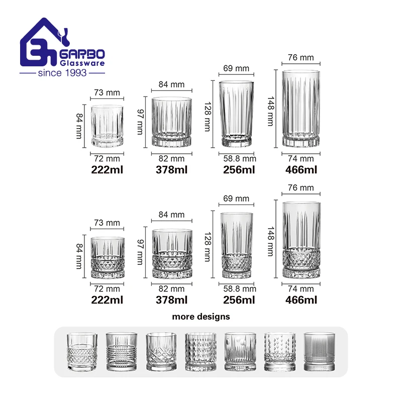 In Stock and Massive Production 2oz Small Size Shot Glass Cup Embossed Glass Wall Transparent 50ml Liquor Whisky Tasting Glass