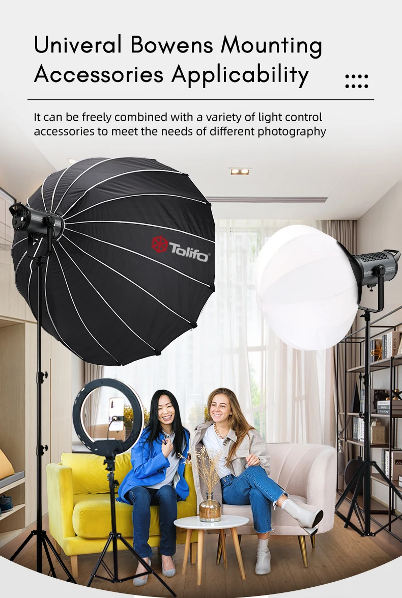 Tolifo Kw300b Pro Portable 330w Bicolor Cob Led Light Outdoor