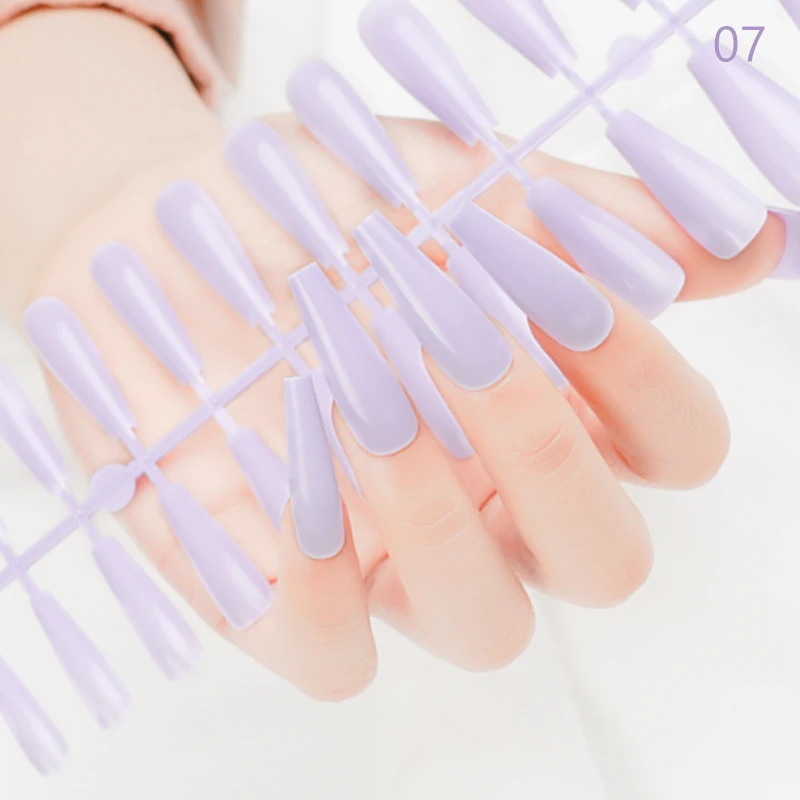 New Sryle 24pcs Pure Color Press on Matte False Tips Nails Art Sharp Square Artificial Fingernails Nails Tips