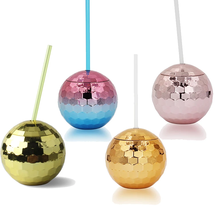 Wholesale Disco Ball Cup Electroplated Color Ball Shape Sippy Cup