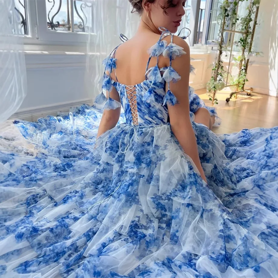 strapless open back dress Adult Princess Costume, Halloween Blue Princess Dress, M