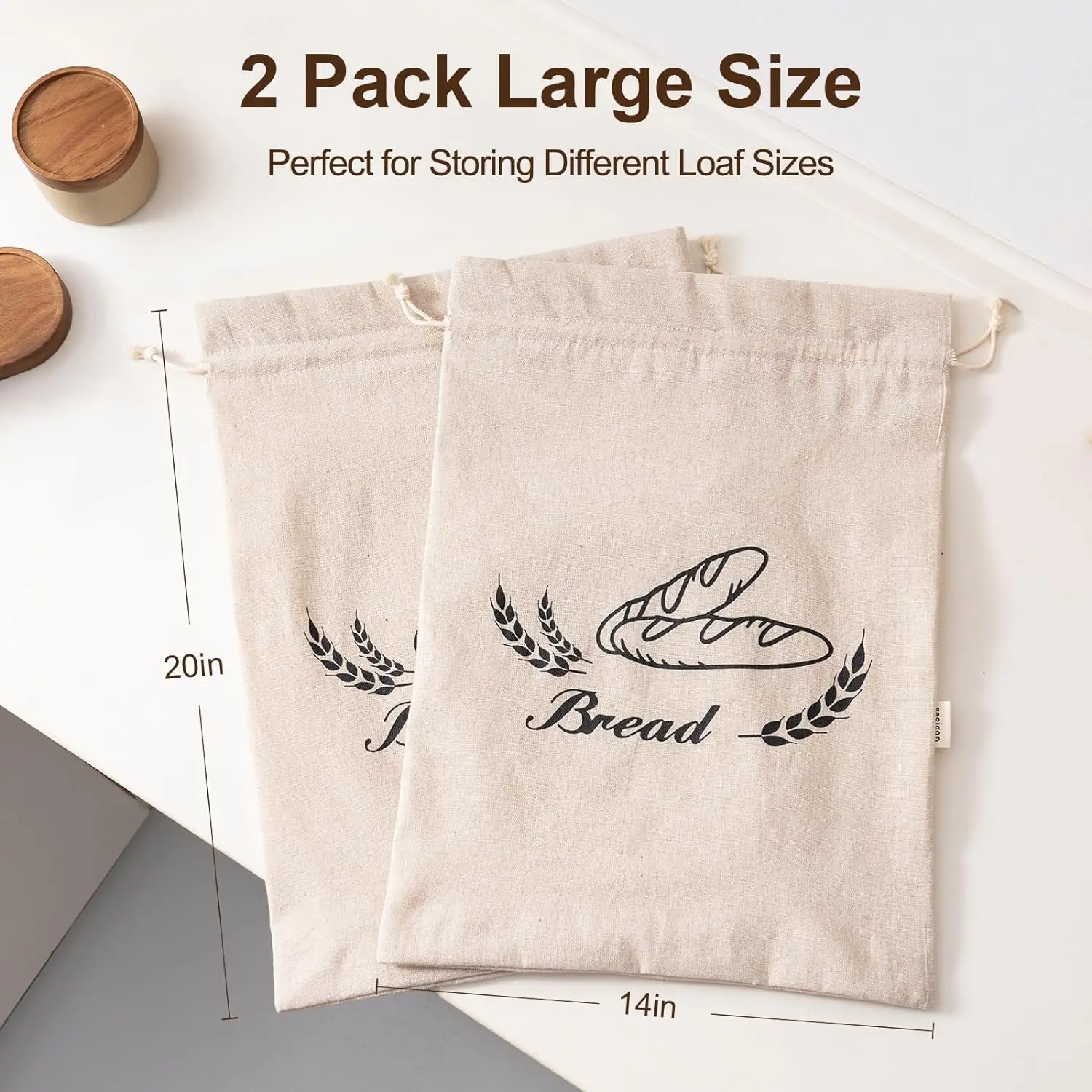 Reusable Linen Bread Bags for Homemade Bread with Plastic Liner for ...