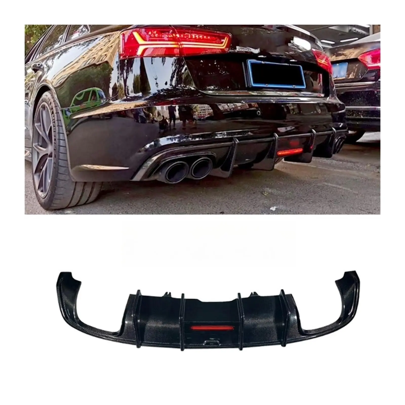 Lip Splitter Paraurti Spoiler Paraurti Anteriore Per Audi A6 S6 S-Line C7.5 2016-2018 - Lip Splitter In ABS Splitter Audi S6