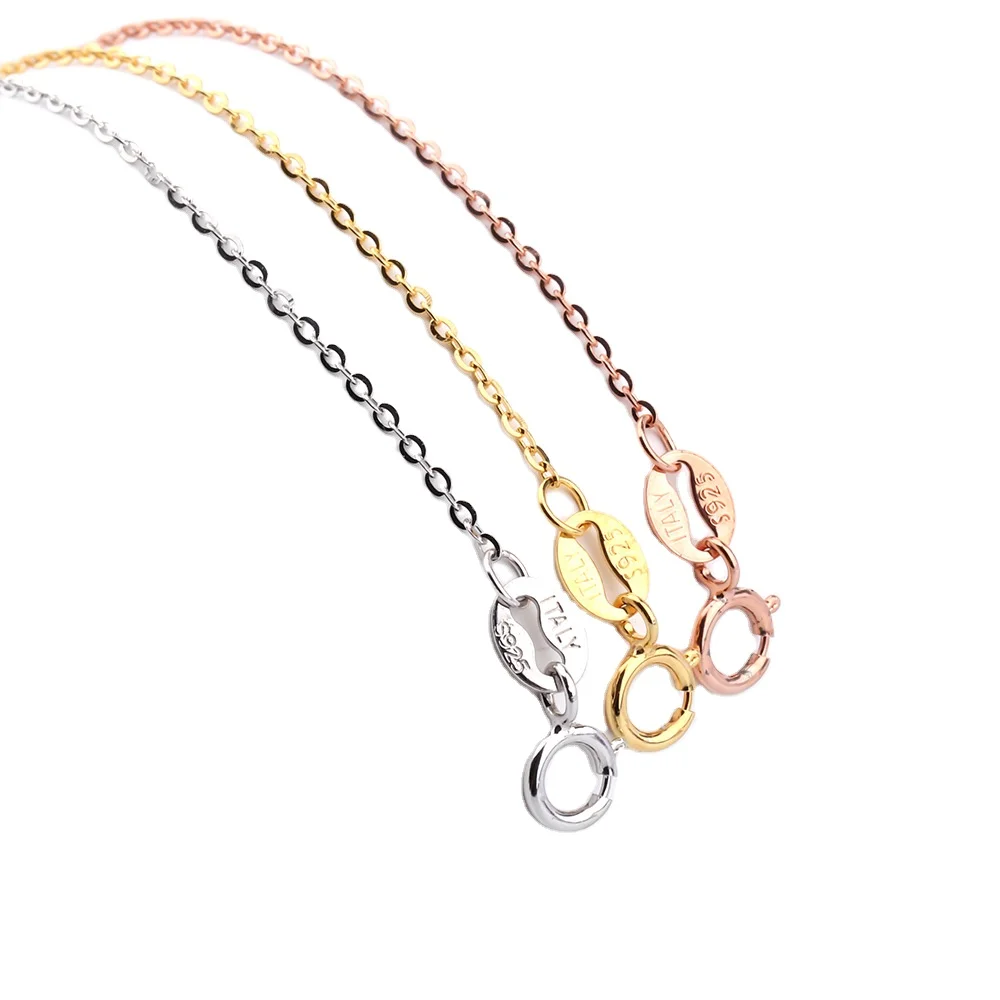 Italy S925 Gold Necklace Hypoallergenic Italy S925 Sterling Silver