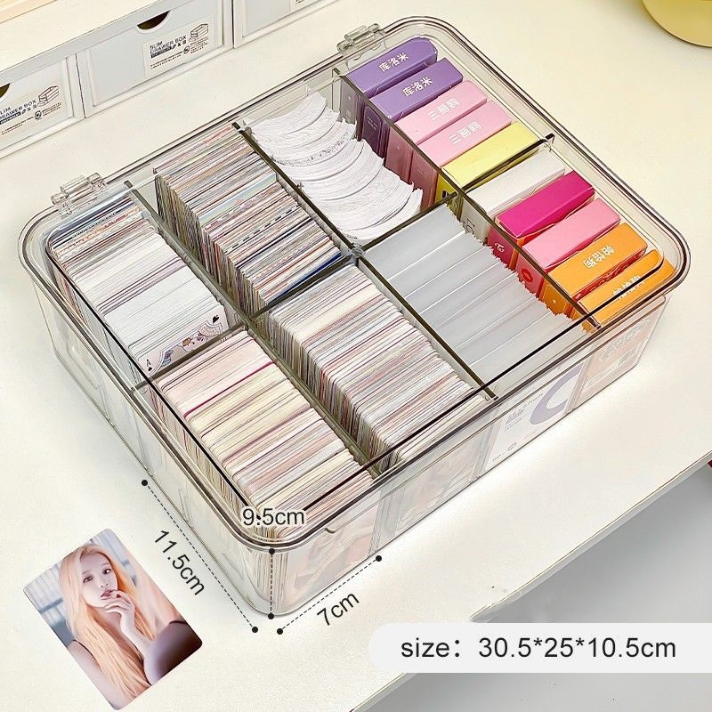 DEEIF Toploader Storage Box, Hard Plastic TCG Card Storage Box for Top Chargers, Large for 165 Toploaders 650 Cards (2 Pack