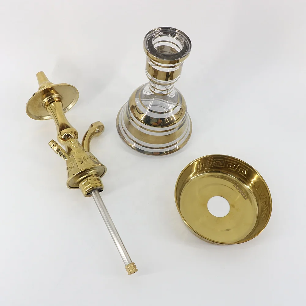 High Quality Golden Color Factory Made Egyptian Khalil Mamoon Hookah Wholesale Cheap Price KM Hookah