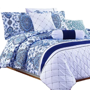 For KOSMOS Luxury Comforter Set Embroidery Design with Patchwork Vintage Pattern 8 Piece Woven Set