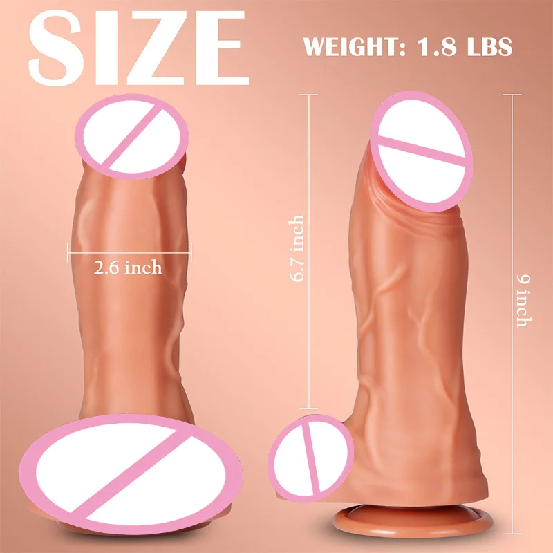 Remote Control 9" Heating Thrusting Dildo - Realistic XXL Vibrator with 9  Vibration Modes for Women | Eco-Friendly Sex Toys