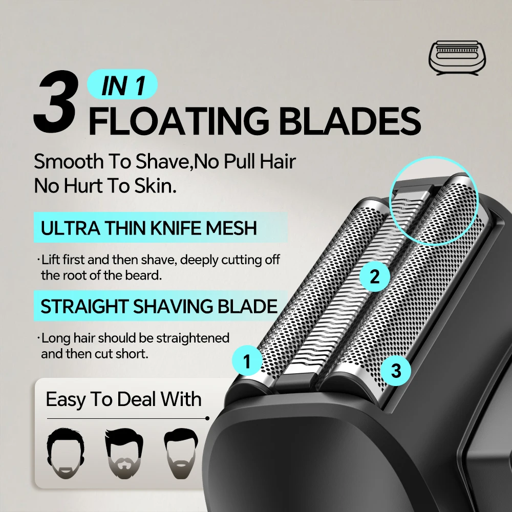 Exclusive USB Household RV Hotel Use Electric Shaver Three Reciprocating Blades Full Body Sideburns Shaving Washing Features manufacture