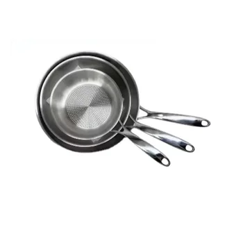 20/26/30cm Stainless Steel Cookware Dot Pattern Frying Pan Set Flat Pan