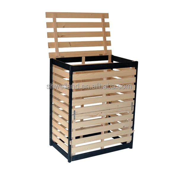 Wooden Garden Compost Bins Stain Color With Hinged Door Buy Wooden