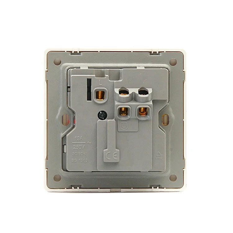 Universal 5 Pin Switched Electric Power 13A/220V-250V Socket Light Wall Plug Socket With Indicator Light