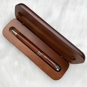 Wholesale  Luxury Business Gift Rosewood Ball Pen With Custom logo Office Supplies Promotion Rosewood Ballpoint Pen Set With Box