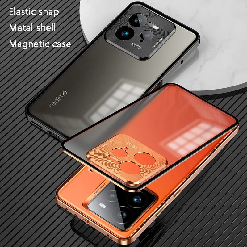 Elastic Snap Magnetic Metal Bumper Frame Case for Realme GT Pro 5G