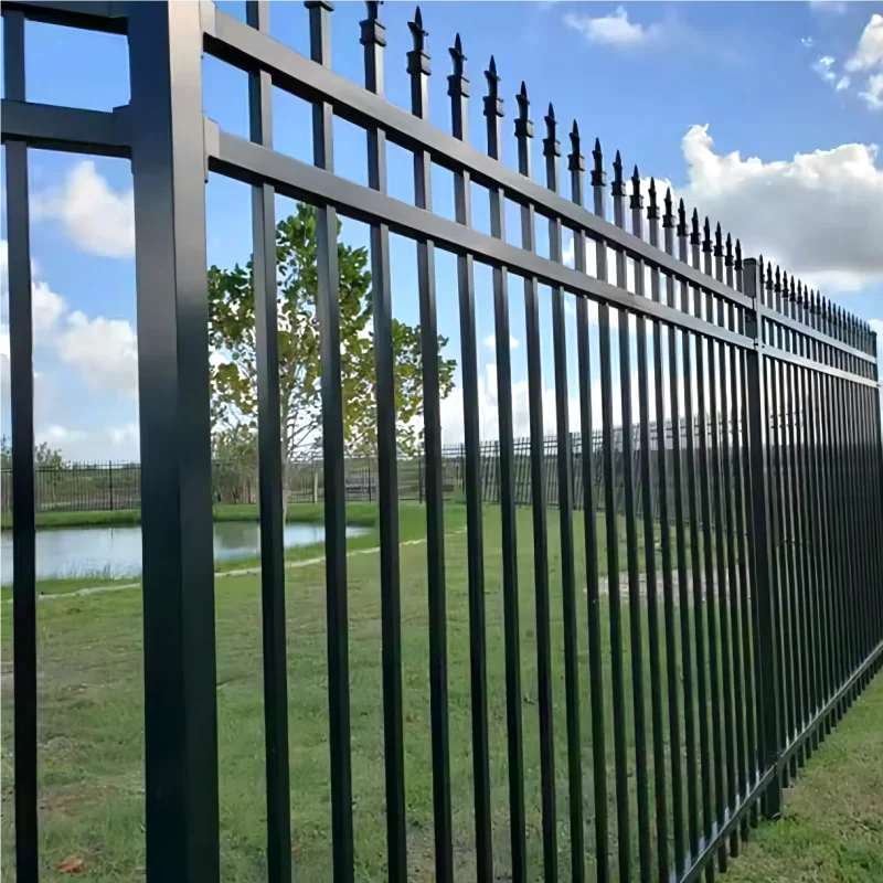 Cheap Price Per Meter Cast Iron Fencing Pickets Faux Wrought Iron Railing Fence Villa Wrought Iron Spear Top Fence for Houses