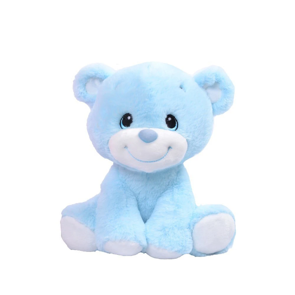 wholesale blue color teddy bear cute smiling plush blue bear