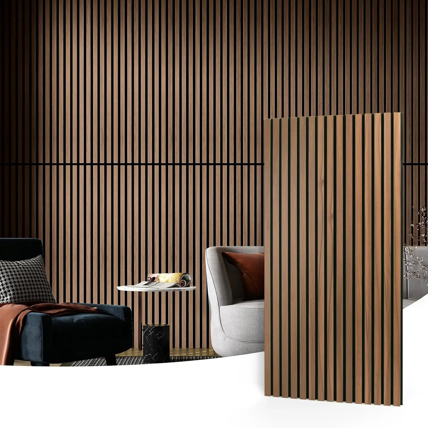 Modern Classic Oak Akupanel 60*60cm Square Wood Slat Wall Cladding Panel Factory Supply for Interior Decorative Acoustic Walls manufacture