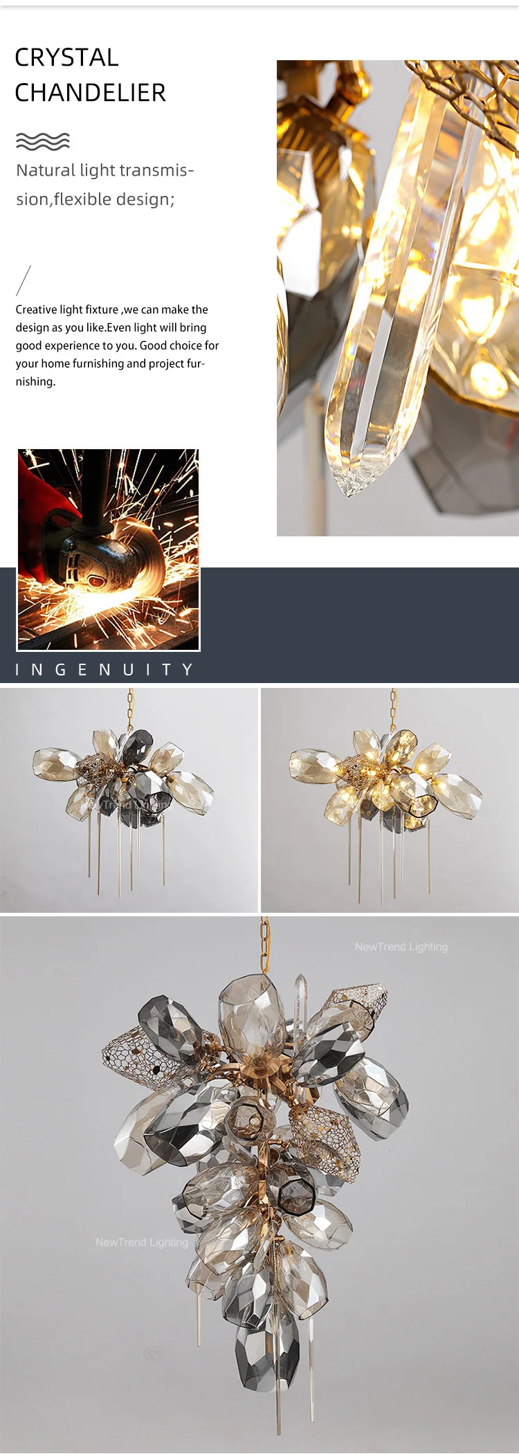 cpl 258 new product custom indoor decoration lighting living room dining room villa crystal glass led chandelier-1