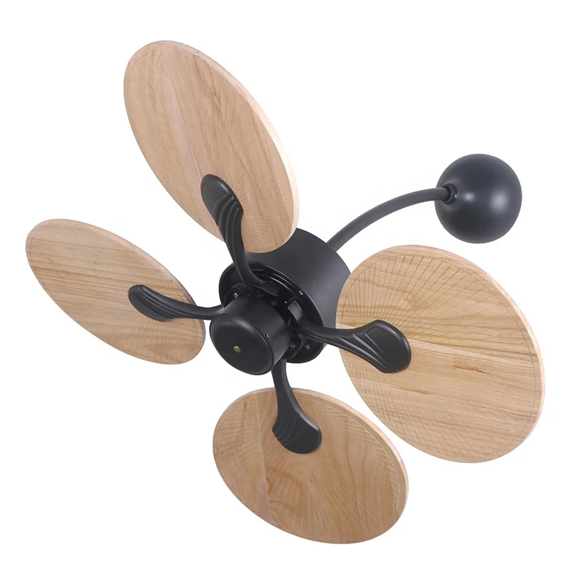 52-Inch Modern Solid Wood Rattan Wall Mount Ceiling Fan Customized AC/DC Motor with Remote Control for Home or Hotel Use