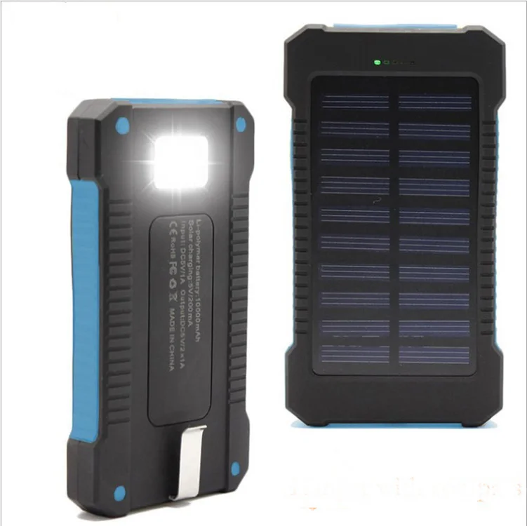 Portable Solar Phone Charger Best Solar Iphone Charger Dual USB Waterproof  Solar Power Bank 20000mAh Portable Charger With LED Light Ideal For Camping  Outdoor Use