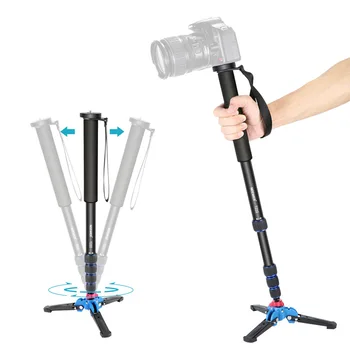 Neewer Extendable Camera Monopod With Removable Foldable Tripod Support Base Aluminum Alloy for Canon Nikon Sony DSLR Cameras detail image