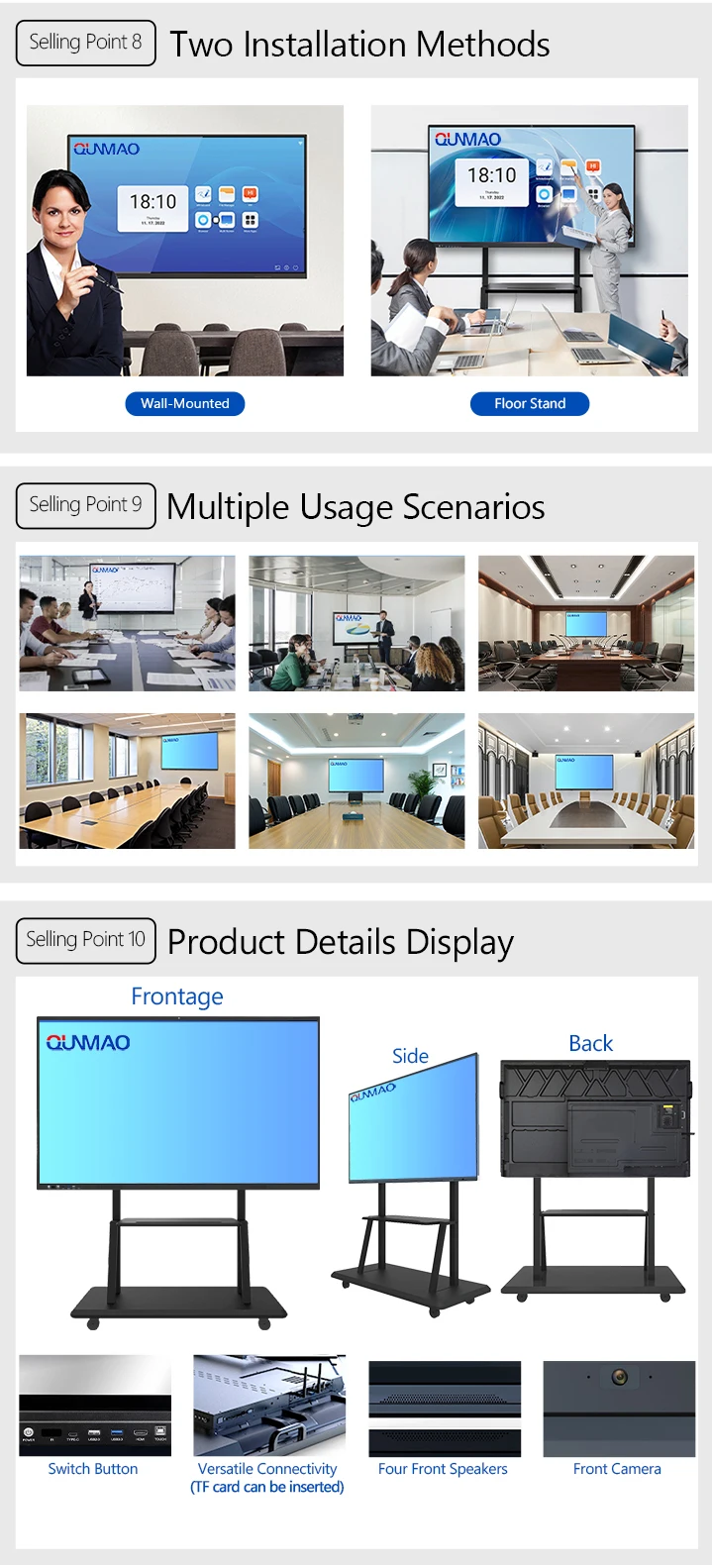 86 Inch Indoor 4k Android Smart Board High Tech Interactive Whiteboard ...