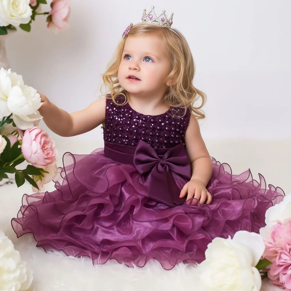 Western Style  Baby Girl Birthday Dresses for 2 Years Old Fluffy Cake Kid Prom Dresses Flower Girl Party Girl Party Dress