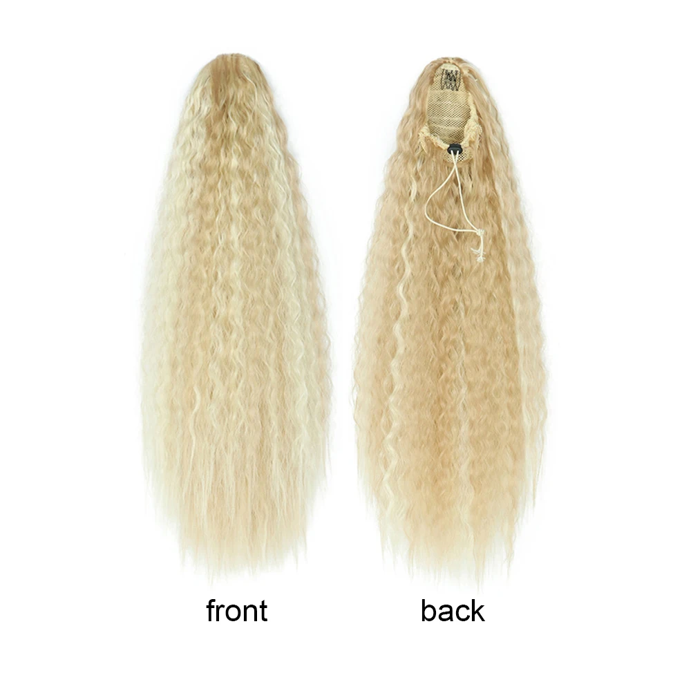 Shinein 22 Inch Clip in Puff Afro Hairpieces Extension Synthetic Drawstring Naturel Curly Hair Ponytail for Black Women