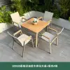 80x80 champagne wood panel square table + 4 tucker chairs