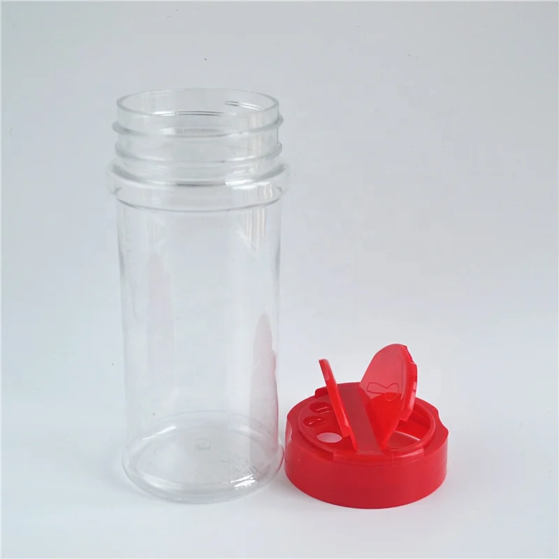 Plastic Spice Container Salt Shaker and Pepper Bottle with Flip Cap