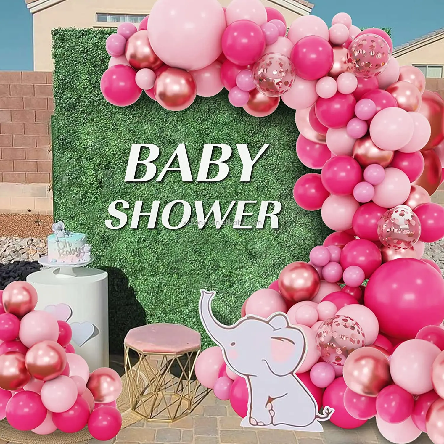 Ghirlanda Welcome Baby Rosa - Decorazione Baby Shower Con Cuori, Fai Da Te Per Feste