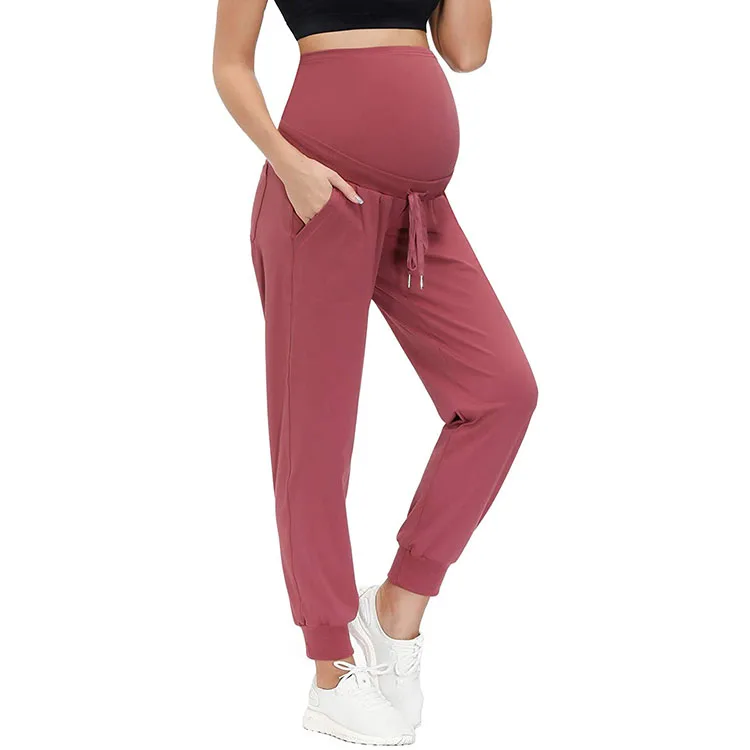 Maternity Solid Slant Pocket Sweatpants Women Pants Maternity Clothes ...