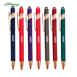 Wholesale Metal Ball Point Pen with Custom logo Stylus Soft Touch Screen Metal Ballpoint Pens Cheap Advertising Pen