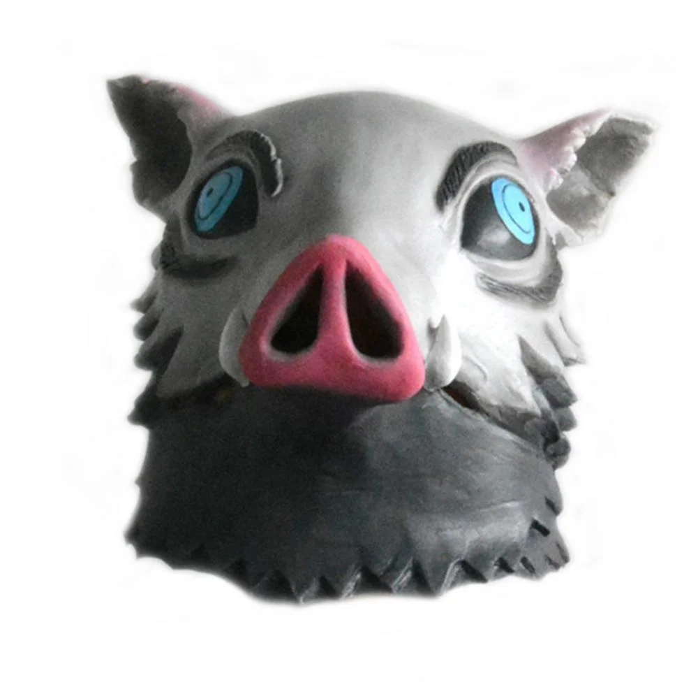 Japanese Anime Demon Slayer Kimetsu No Yaiba Cosplay Hashibira Inosuke Latex Mask Gray Buy Slayer Kimetsu Pig Mask Anime Cosplay Mask Product On Alibaba Com