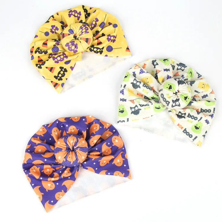 5659 Baby Girls Knot Bows Headwear Kid Printed Flower Headband Bows Knotted Newborn Hair Accessories Gifts Photo Props 3Pcs/Set