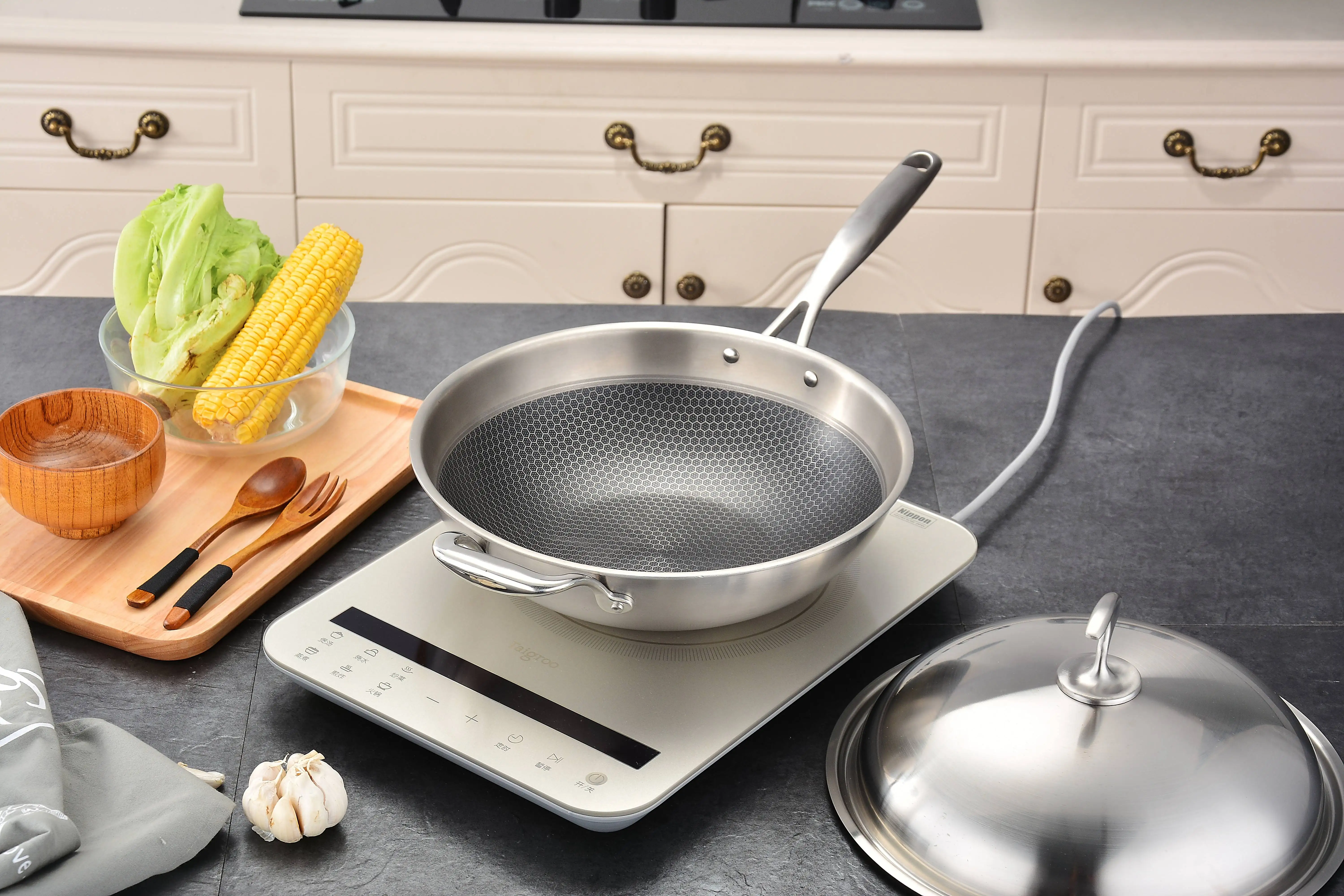 HEXCLAD PAN HYBRID Stainless Steel/Non-Stick Tri-Ply 12-inch Wok LOOK READ  ALL $50.00 - PicClick