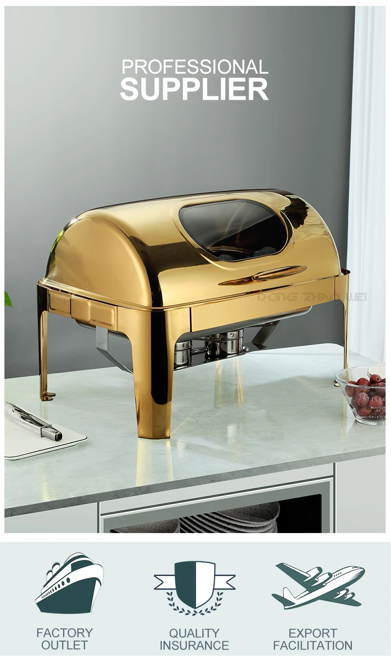 Kitchen Equipment Buffet Dishes Stainless Steel Food Warmer Double Pans