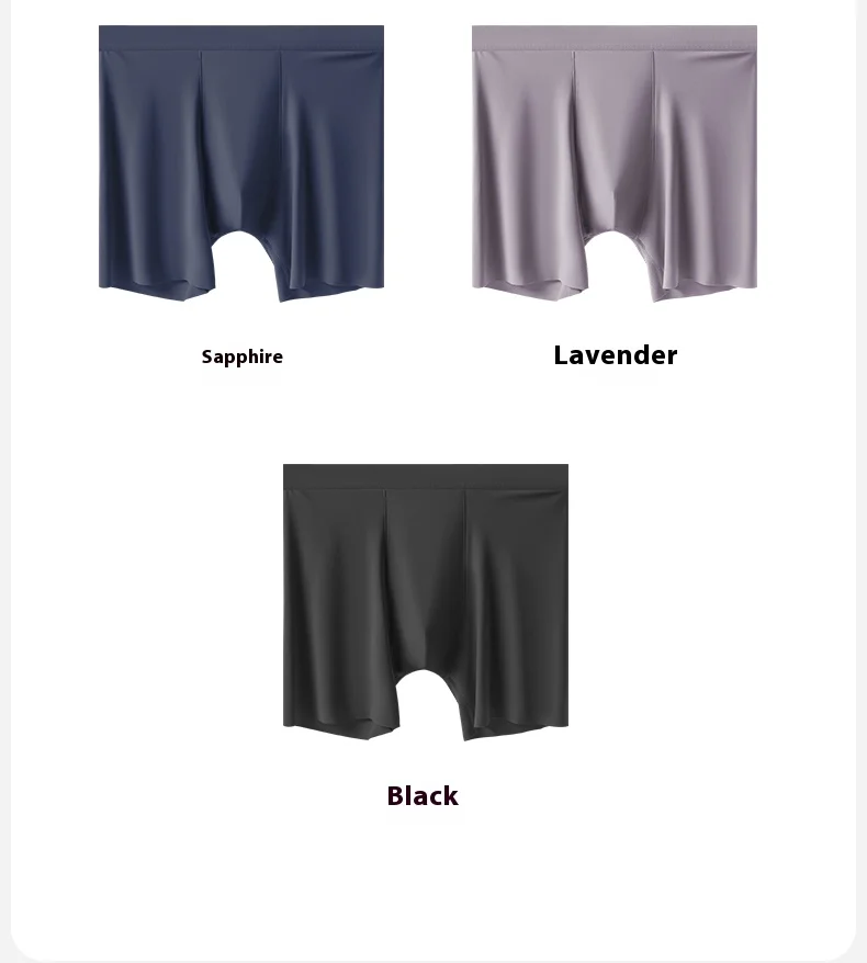 Wholesale Hot Sale Breath Freely  Men's Ice Silk Long Leg  Antibacterial Underwear  Custom OEM Supplier