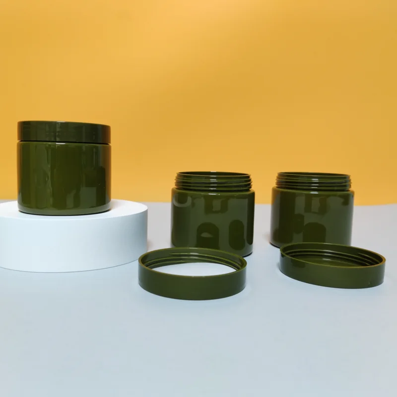 Custom Fuchsia PET Plastic Wide Mouth Jar for Body Butter Moisture Cream Hair Mask Cosmetic Container Packaging