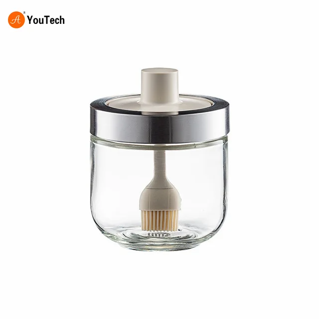 Glass Spice Box Spoon Lid Integrated Spice Jar Combination